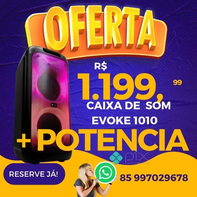 caixa de som bluetooth evoke 1010 lacrada e com garantia