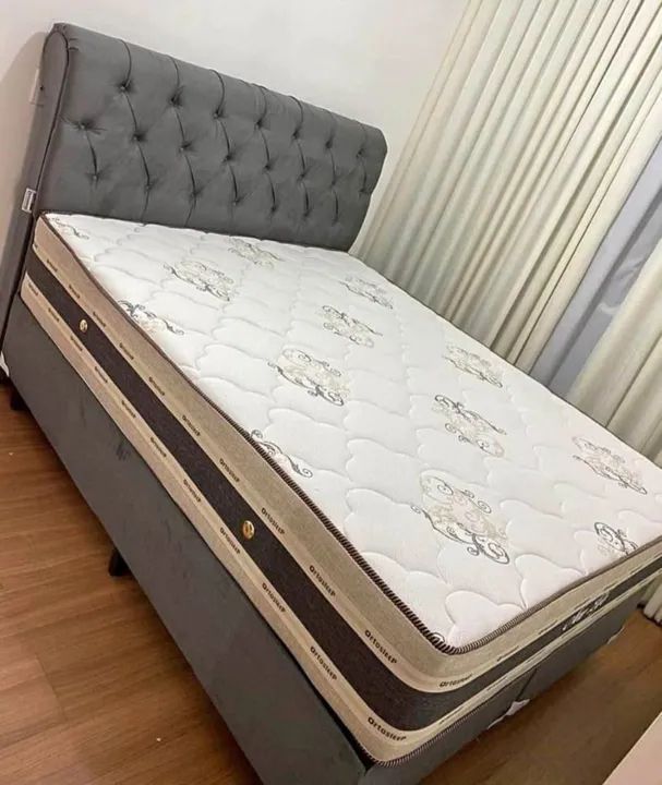 Cama Box Casal  colchão de 34Cm