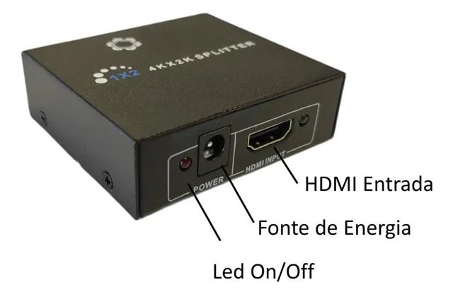 Splitter Divisor Hdmi Hdcp 1 Entrada 2 Saídas Full Hd 1x2  - Foto 3