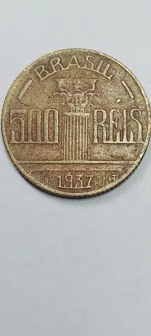 Lote Com 2 Moedas Antigas De 500 Réis (1937 e 1939) Muito Bem Conservadas - Foto 3