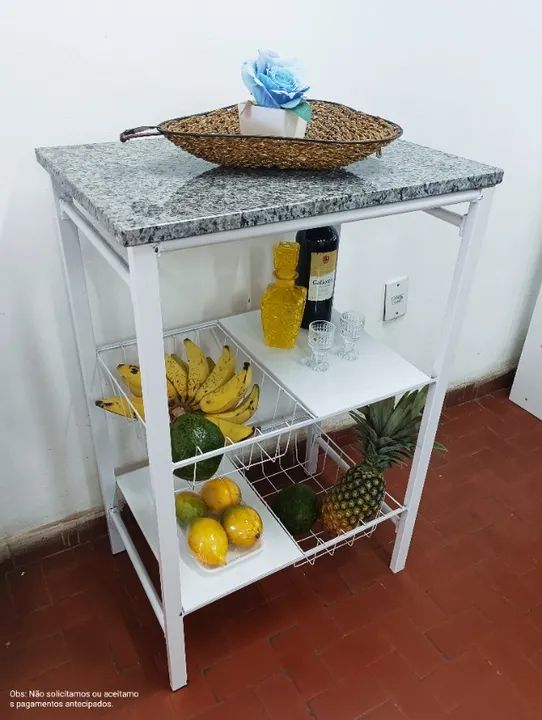 Fruteira de Aço c/ Tampo Granito SK