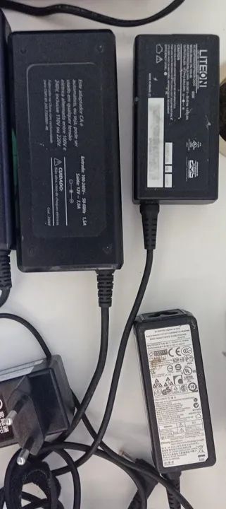 Carregadores usados para Notebook e PCs de mesa.
