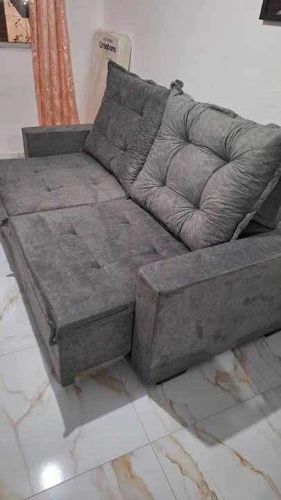 Sofá retrátil e reclinável 2mt 1800$ reais novo direito do fabricante. - Foto 2