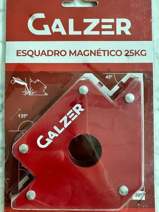 Esquadro Magnético 25Kg Para Solda Profissional 135º 90º e 45º - Galzer - Foto 2