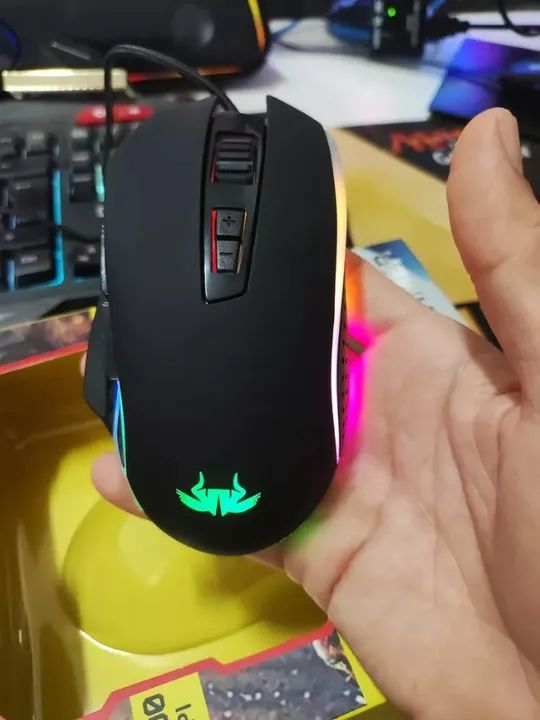 Mouse Gamer LED Knup - 4800 DPI, 7 Botões, Iluminação RGB Novo Loja Coimbra  - Foto 3