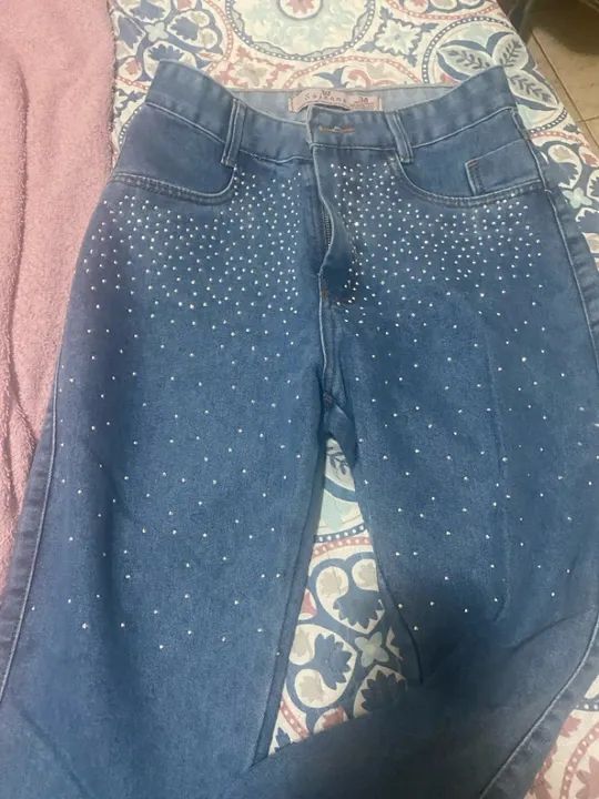 Calça Jeans Feminina com Strass - Foto 3