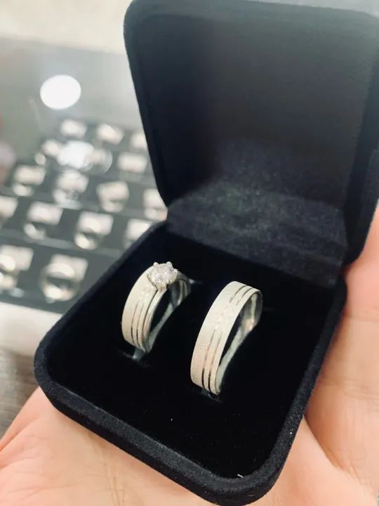 Aliança de prata 950 (com nota fiscal) - Foto 4