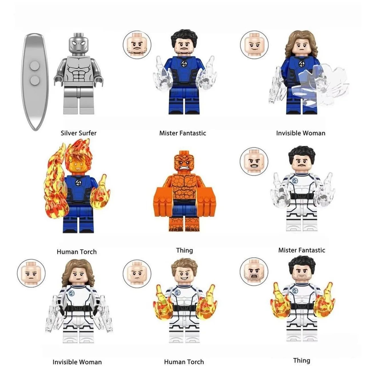 Minifiguras  - Quarteto Fantástico e Silver Surfer