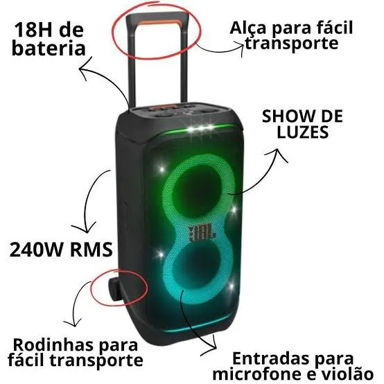 JBL partybox 320 na caixa