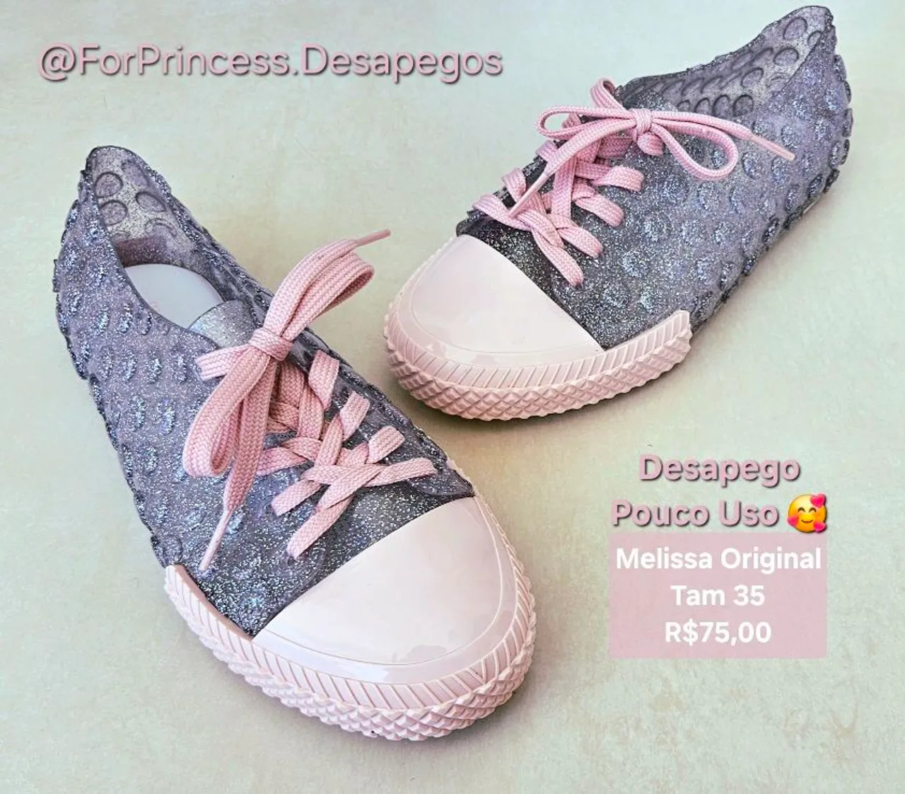 Tênis Melissa Original Glitter Infantil - Tam 35 [Desapego]