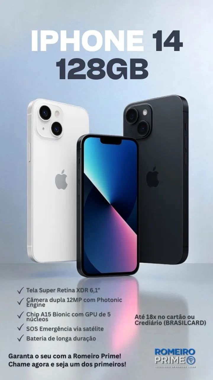 iPhone 14 - Abrimos Crediário - 1 ano de garantia da Apple 