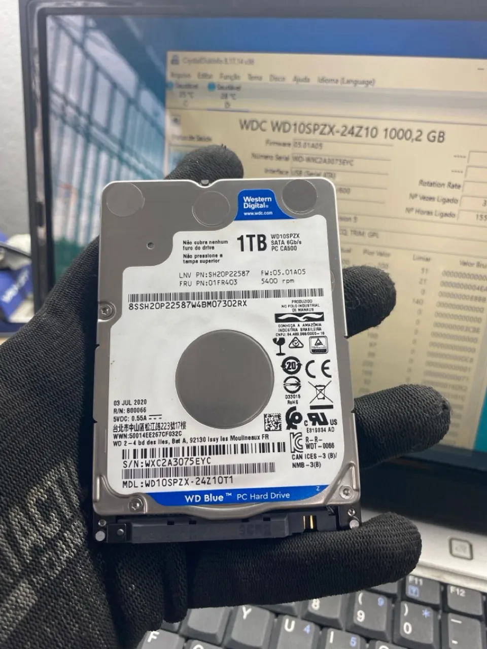HD 1TB WD Blue - 5400 RPM - WDC WD10SPZX-24Z10