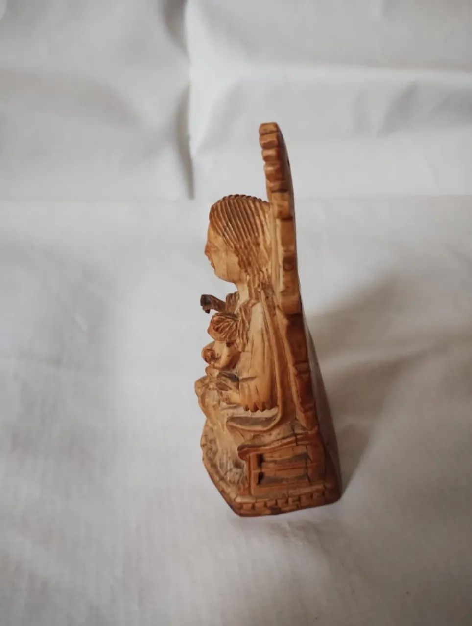 Raridade em marfim Nossa senhora mãe dos homens com menino jesus no colo GOA miniatura. - Foto 5