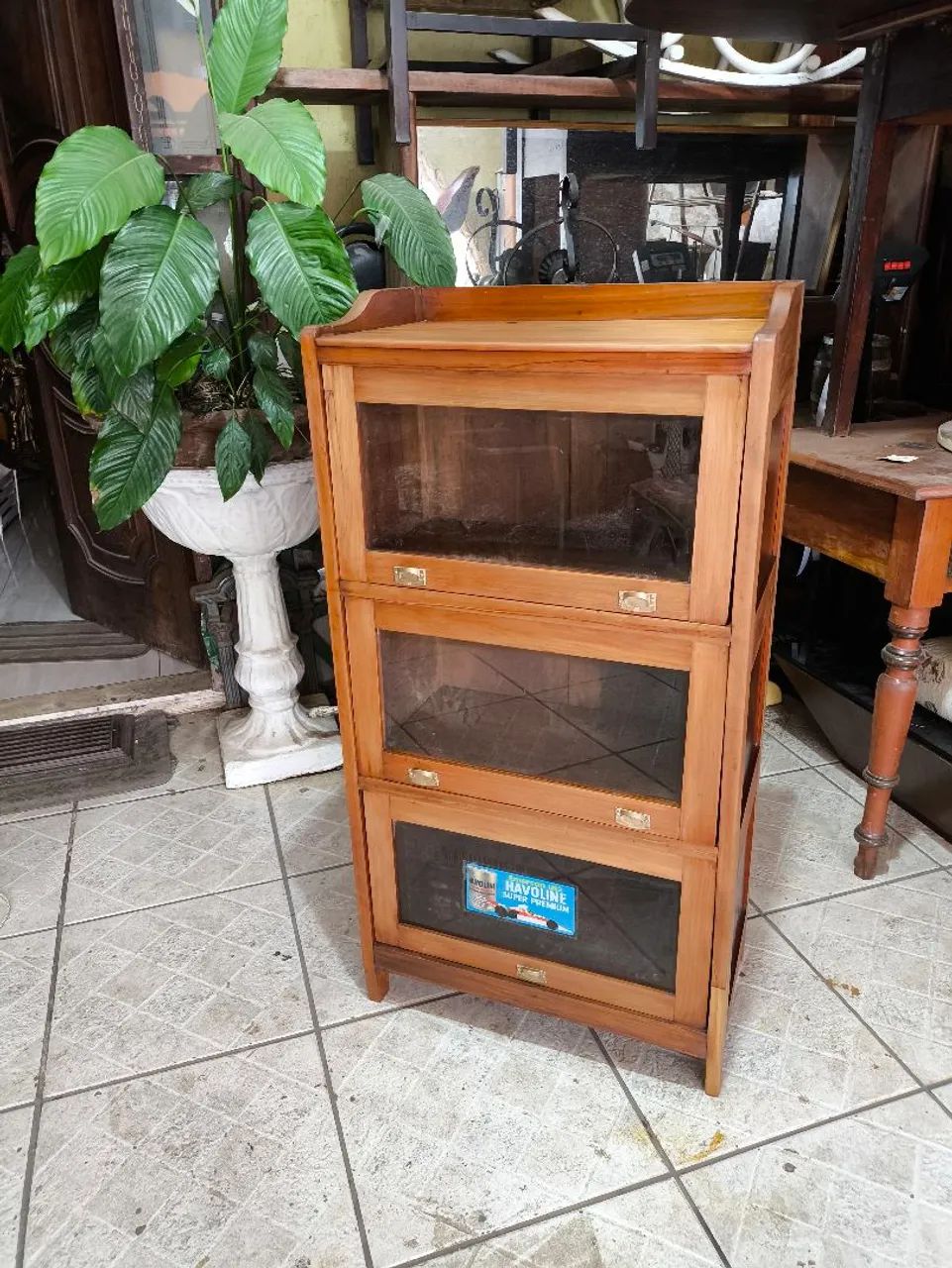 Livreiro cristaleira antiga 64297415228803121