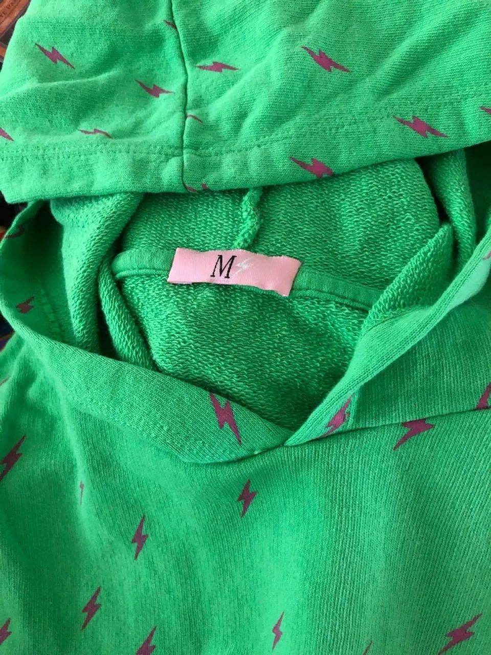 Moletom com estampa de raio verde unissex - Foto 2