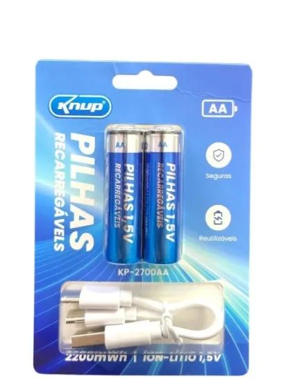 Pilhas Recarregável AA2 Knup Com Cabo Tipo C  - Foto 3