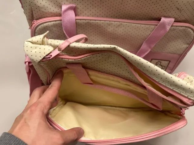 Conjunto de 2 bolsas de maternidade impermeável na cor rosa - Foto 5