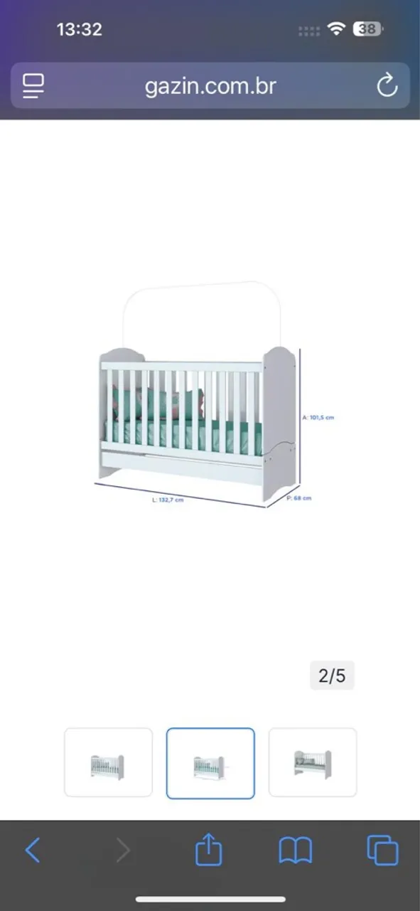 Berço para bebê com design moderno