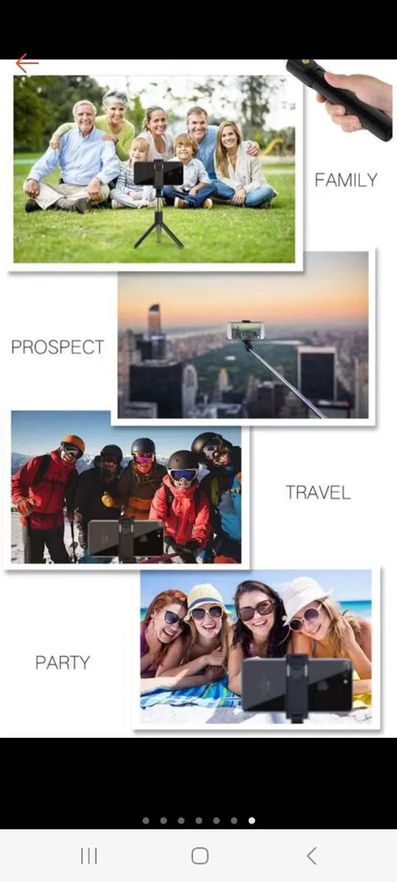 Selfie Stick Bluetooth com Tripé para Celular - Foto 2