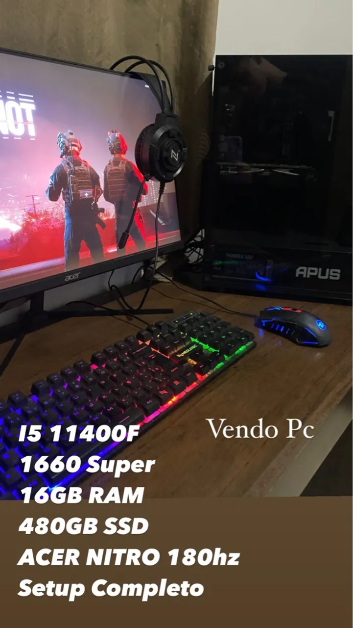 VENDO PC Gamer Completo - Acer Nitro 180Hz