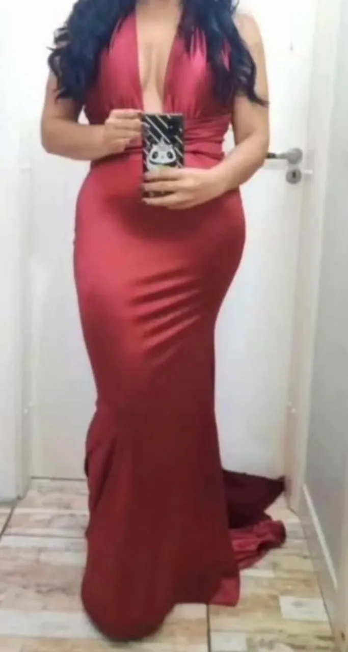 Vestido de festa longo Vermelho