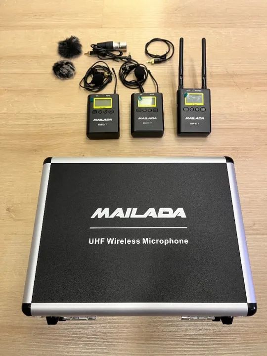  Microfone Lapela Uhf Wireless Mailada Wm10 2 Transmissores - Foto 5