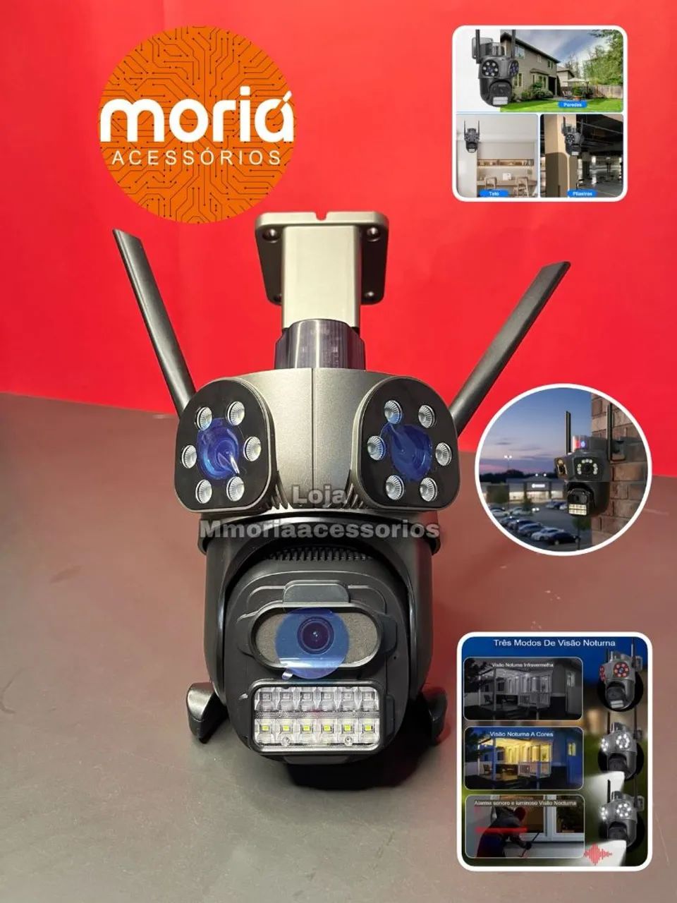 Câmera Wifi Ip66 Full Hd 3 Lentes Icsee Com Áudio Detecção Movimento  - Foto 4