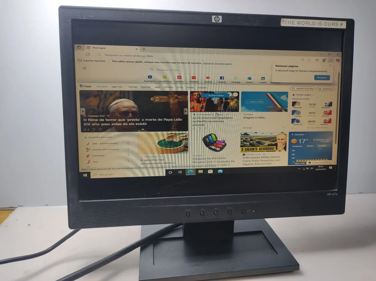 Monitor HP w17e - 17 polegadas