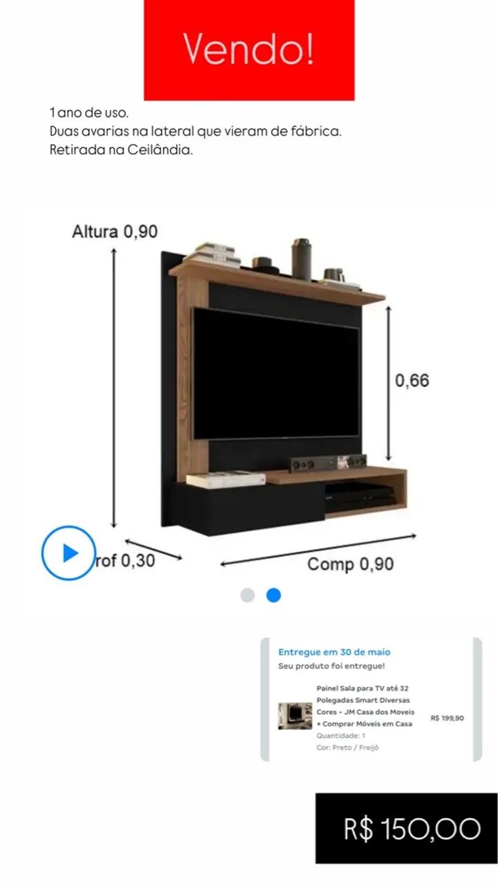 Painel Sala - para TV até 32 polegadas