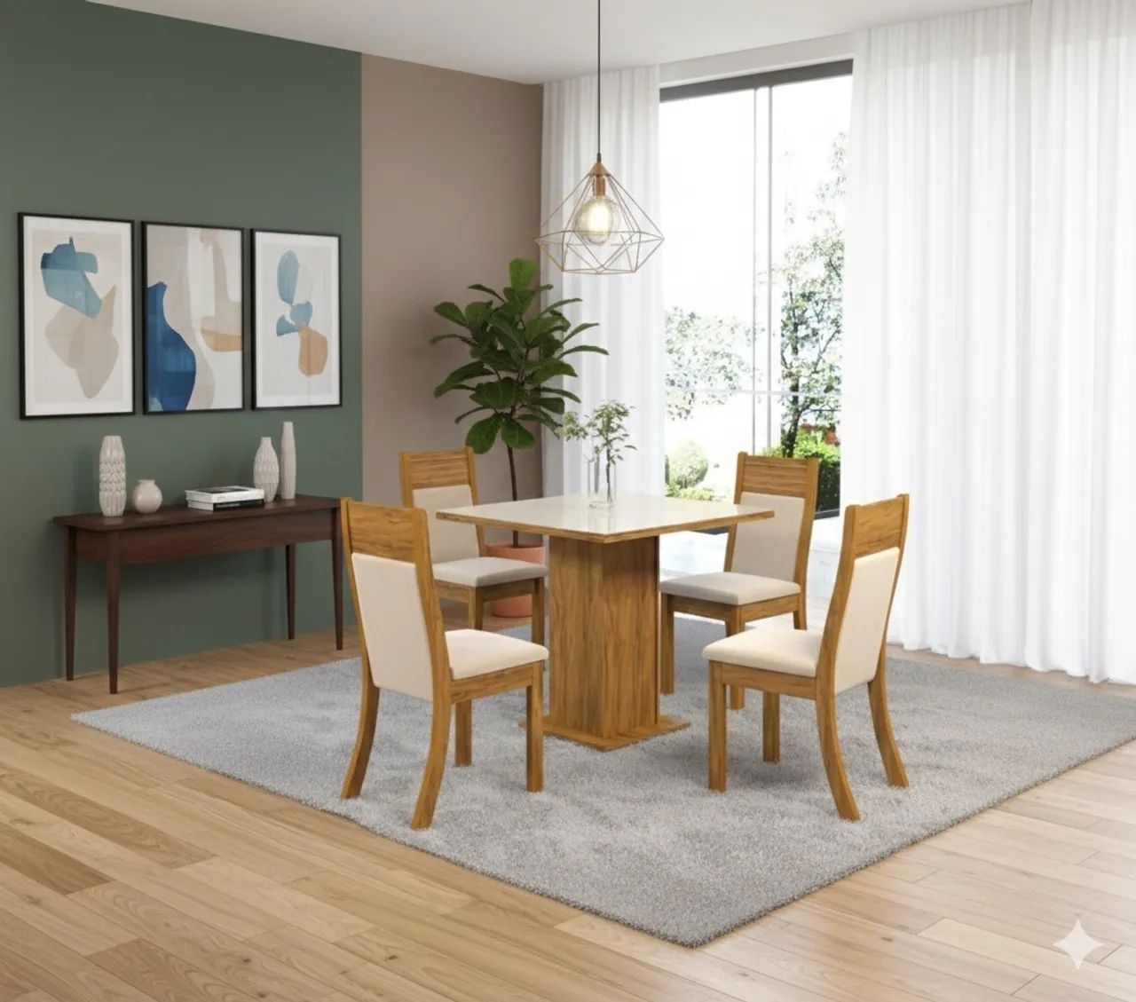 Oferta do dia ! Conj de mesa 4 cadeiras ! 