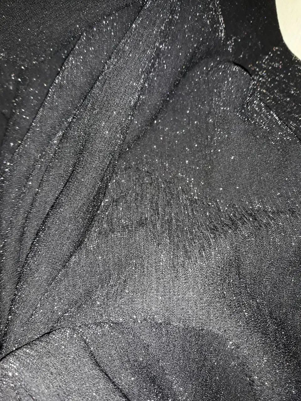 Tecido preto com brilho para artesanato - Foto 2