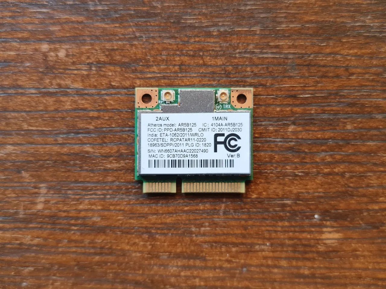 Placa wi-fi Atheros AR5B125