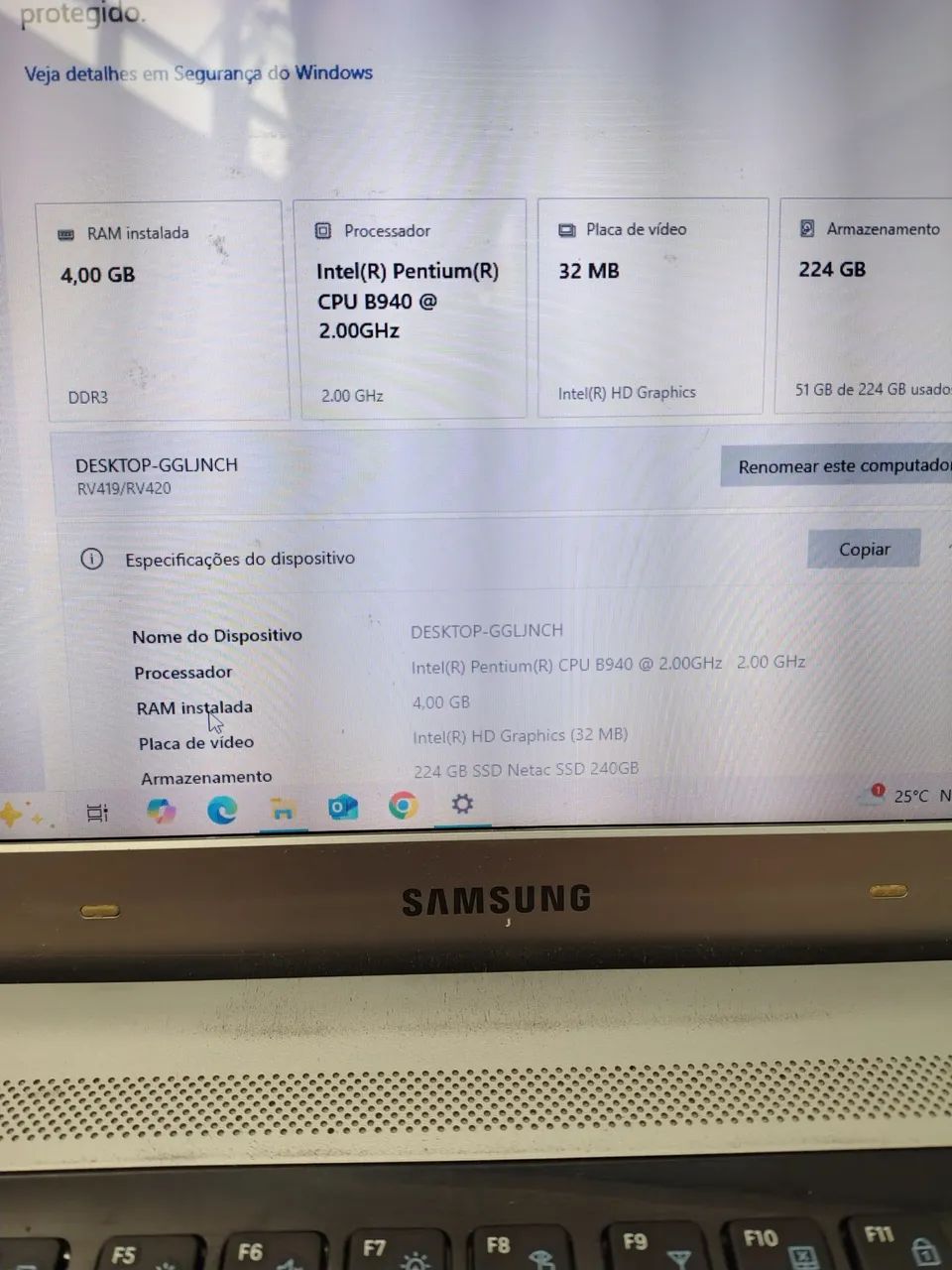 Notebook Samsung 4GB c/ SSD - Foto 2