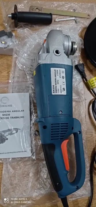 PROMOÇÃO Esmerilhadeira 2.100 W NOVA Lixadeira Policorte 9 Polegadas Lixadera Forte Novo - Foto 4