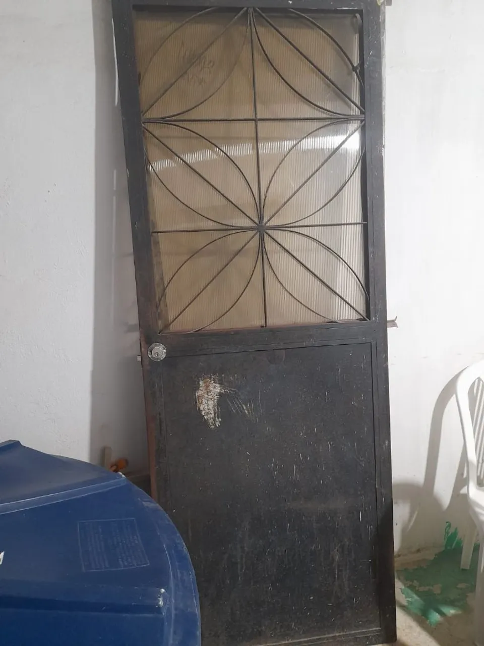 Porta de Segurança com acrílico e Grade 80 cm
