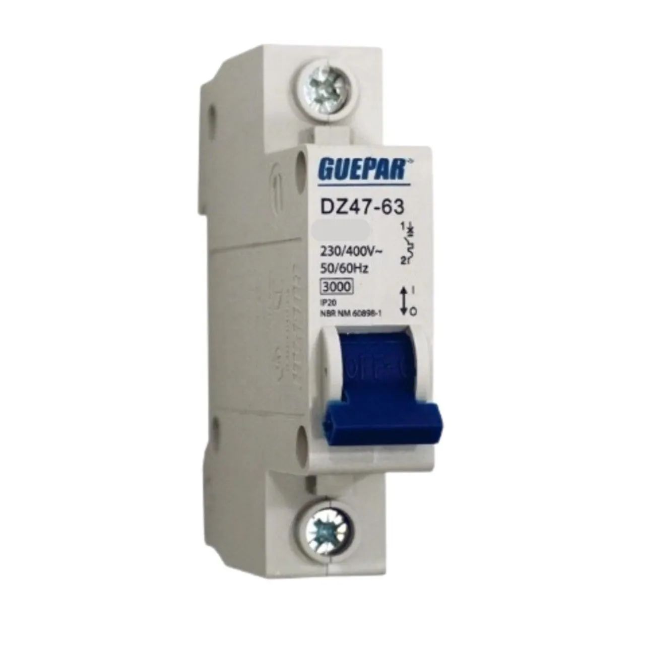 Caixa com 12 Disjuntores 40 a, GUEPAR DZ47-63 monofásico.