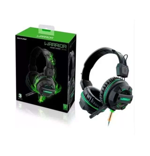 FONE HEADSET COM MICROFONE WARRIOR 2 PLUG P2 + USB 2,00 METROS CABO MULTILASER PH143