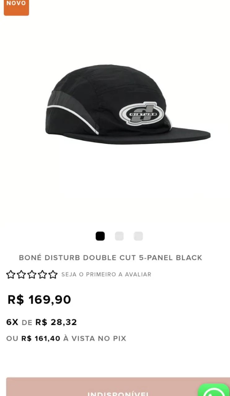 Boné Disturb Double Cut 5-Panel Black