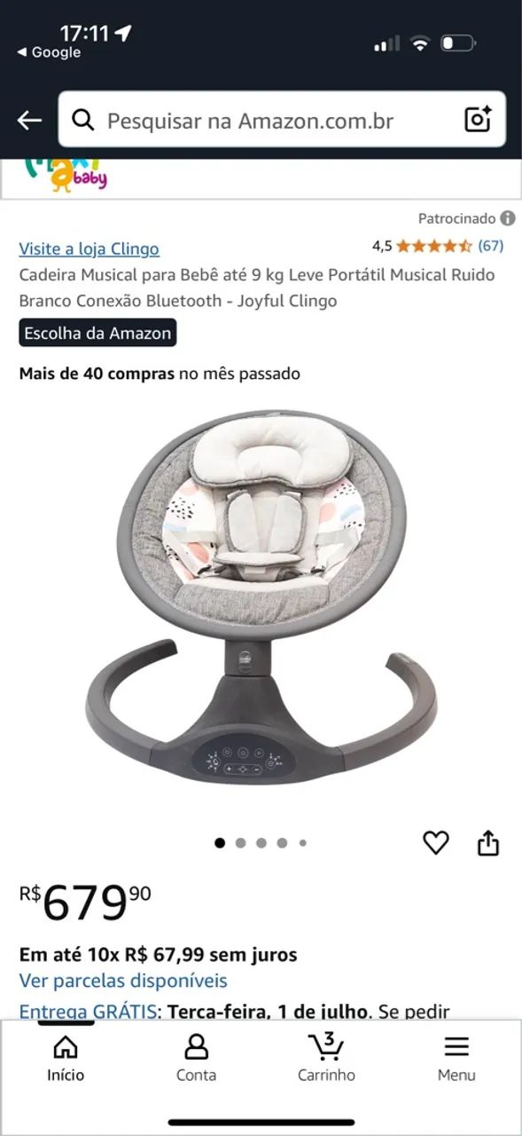 Cadeira Musical para Bebê Clingo Joyful Bluetooth