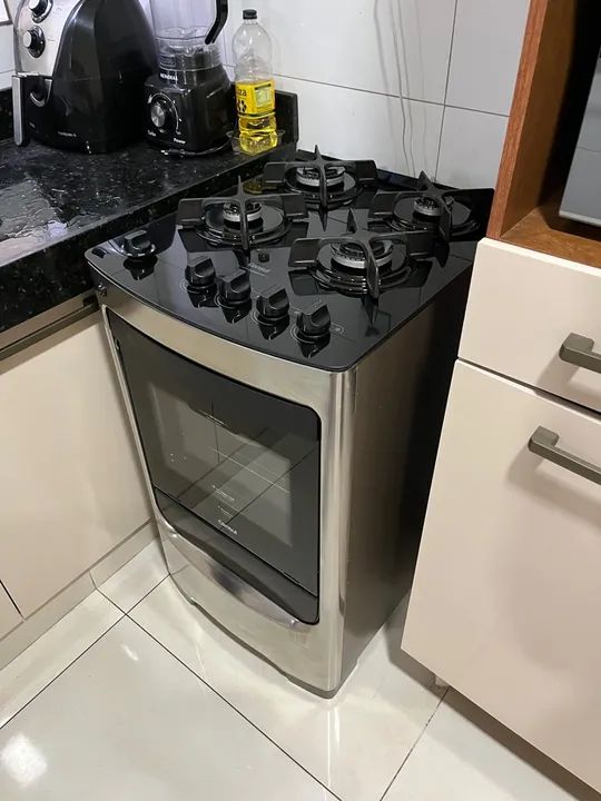 Fogão 4 Bocas inox e vidro cônsul 