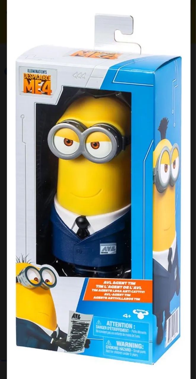 Boneco minion 25 cm agent Tim  - Foto 4
