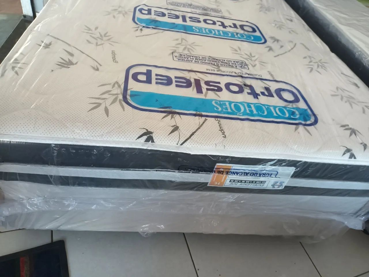 Colchão D 65 e base  2 travesseiros  brinde 
