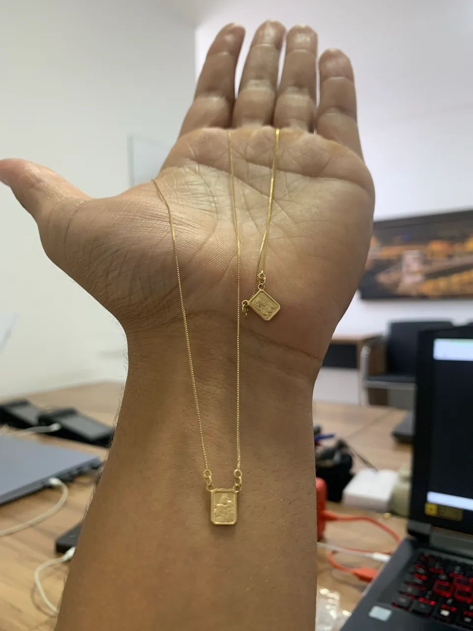 Escapulário de ouro 18 novo