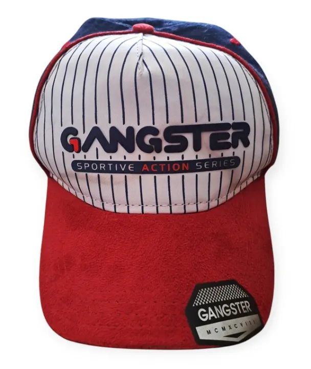 Boné Gangster (Azul, Branco e Vermelho) - Tamanho Único