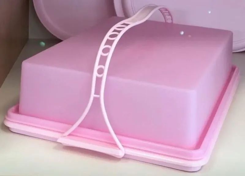 Tupperware Big Cake rosa retangular  - Foto 5