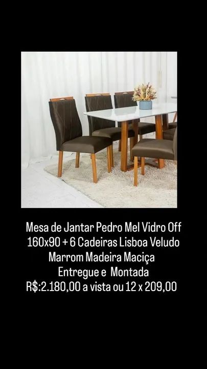 Mesa de Jantar 6 lugares com design moderno - Foto 2