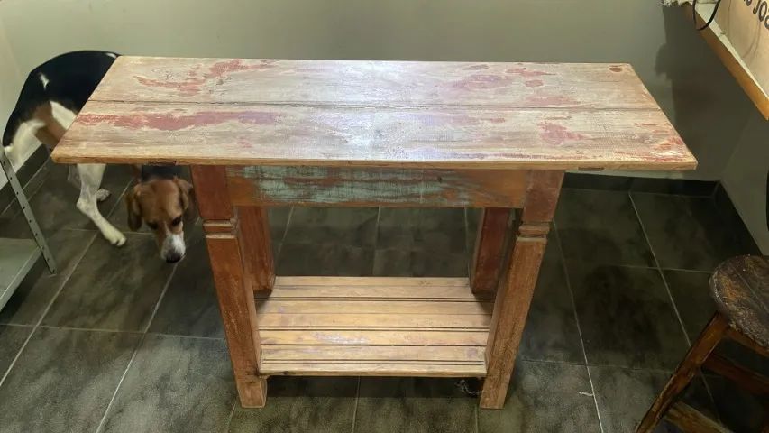 Mesa rústica de madeira maciça - Foto 4