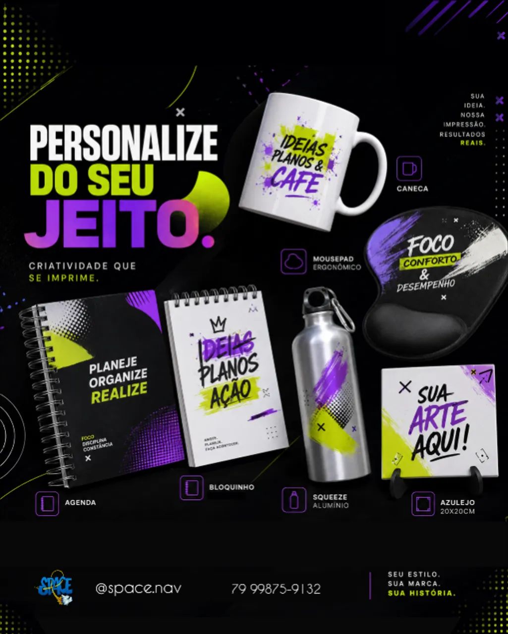 Canecas e produtos personalizados