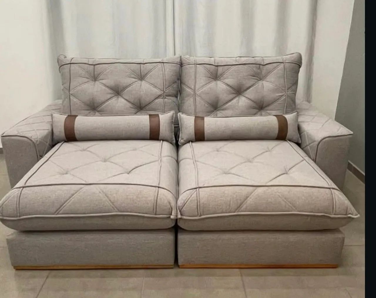Sofá retrátil e reclinável Molas Ensacadas 2,50m VICAM - Foto 5