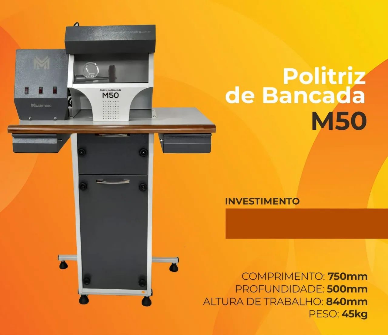  Vendo Máquina Politriz M50 de Bancada Profissional - Estado de Nova! - Foto 2